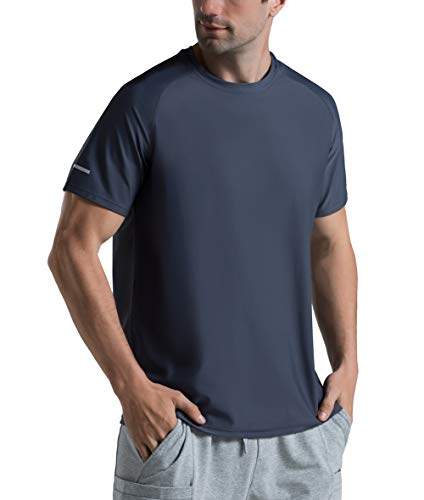 THE GYM PEOPLE Men's Cooling Running Shirts Ice Silk UPF 50+ Workout Tshirt