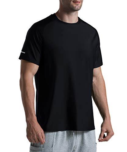 THE GYM PEOPLE Men's Cooling Running Shirts Ice Silk UPF 50+ Workout Tshirt