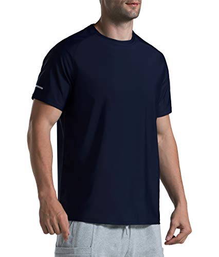 THE GYM PEOPLE Men's Cooling Running Shirts Ice Silk UPF 50+ Workout Tshirt