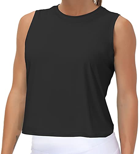 THE GYM PEOPLE Ice Silk Workout Tops for Women Quick Dry Muscle Gym Running Shirts Sleeveless Flowy Yoga Tank Tops