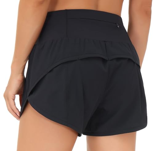 THE GYM PEOPLE Women's High Waisted Running Shorts Quick Dry Workout Shorts