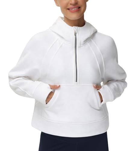 THE GYM PEOPLE Womens' Hoodies Half Zip Fleece Crop Pullover Sweatshirts