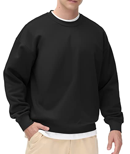 THE GYM PEOPLE Men's Fleece Crewneck Sweatshirt Basic Pullover Sweatshirt