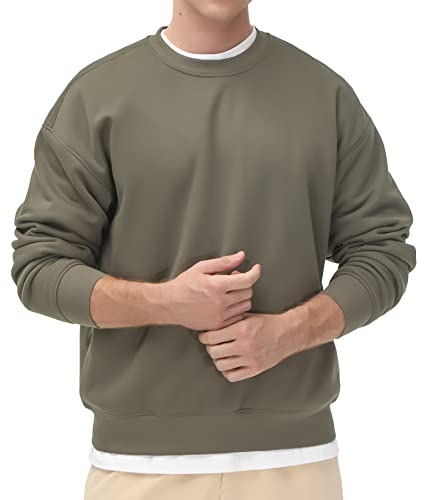 THE GYM PEOPLE Men's Fleece Crewneck Sweatshirt Basic Pullover Sweatshirt