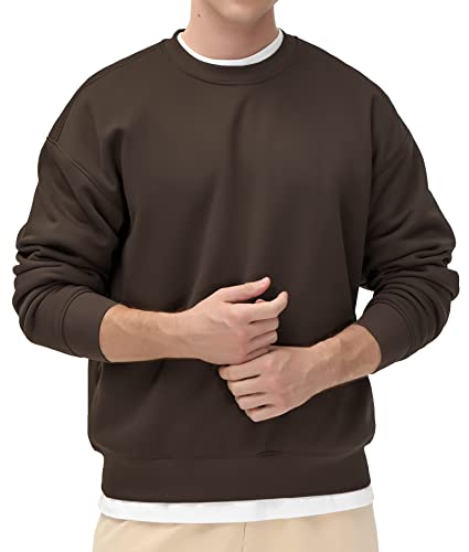 THE GYM PEOPLE Men's Fleece Crewneck Sweatshirt Basic Pullover Sweatshirt