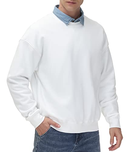 THE GYM PEOPLE Men's Fleece Crewneck Sweatshirt Basic Pullover Sweatshirt