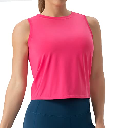 THE GYM PEOPLE Ice Silk Workout Tops for Women Quick Dry Muscle Gym Running Shirts Sleeveless Flowy Yoga Tank Tops