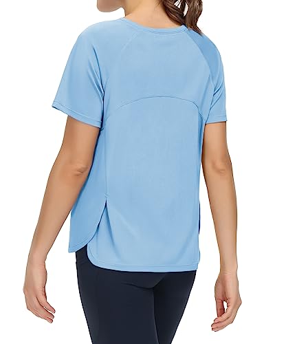 THE GYM PEOPLE Women's Side Slits Athletic T-Shirts Breathable Workout Tops