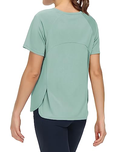 THE GYM PEOPLE Women's Side Slits Athletic T-Shirts Breathable Workout Tops
