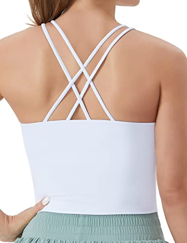 THE GYM PEOPLE Women's Cross Back Sports Bra Halter Neck Crop Tank Tops
