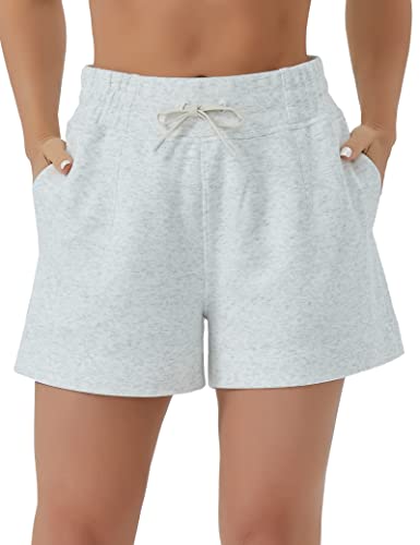 THE GYM PEOPLE Women's Drawstring Sweat Shorts High Waisted Summer Workout Lounge Shorts with Pockets