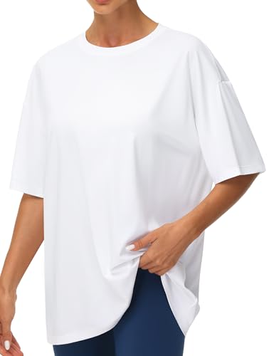 THE GYM PEOPLE Women's Workout Tops Oversized T-Shirts Crewneck Basic Tee