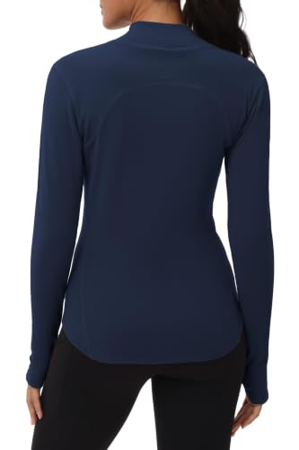 THE GYM PEOPLE Women's Mock Turtleneck Thermal Tops Fleece Underwear Shirts