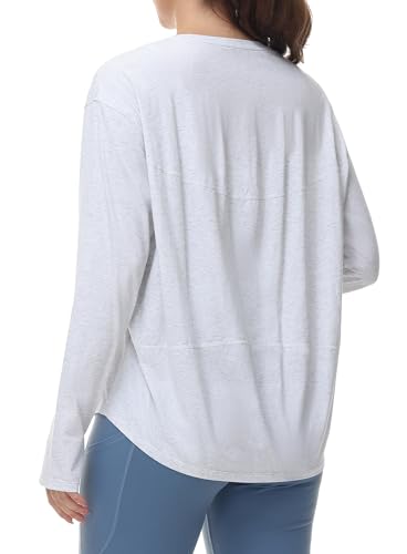 THE GYM PEOPLE Women's Long Sleeve Workout Shirts Soft Loose Running Tops