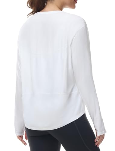 THE GYM PEOPLE Women's Long Sleeve Workout Shirts Soft Loose Running Tops