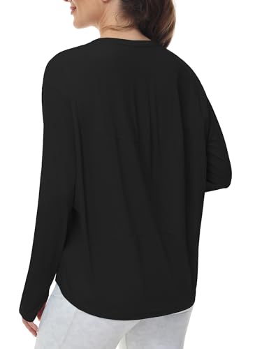 THE GYM PEOPLE Women's Long Sleeve Workout Shirts Soft Loose Running Tops