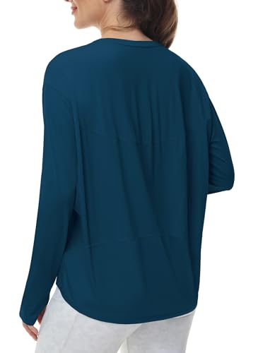 THE GYM PEOPLE Women's Long Sleeve Workout Shirts Soft Loose Running Tops