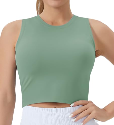 THE GYM PEOPLE Women's Workout Crop Tops Yoga Athletic Sleeveless Shirts