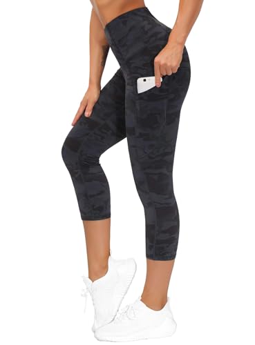 THE GYM PEOPLE Women's Thick High Waist Capris Yoga Pants Workout Leggings