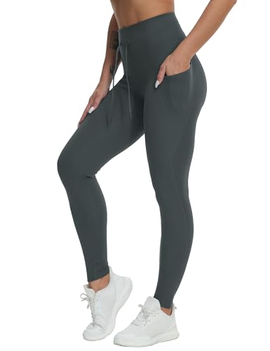 THE GYM PEOPLE Women's Drawstring Workout Leggings with Pockets Yoga Pants