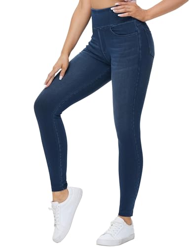 THE GYM PEOPLE Women's High Waisted Jeggings Pants Stretchy Jean Leggings