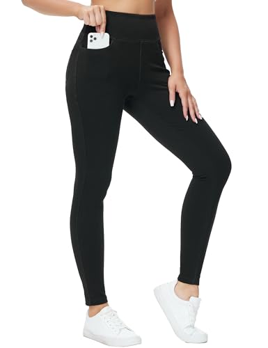 THE GYM PEOPLE Women's High Waisted Jeggings Pants Stretchy Jean Leggings
