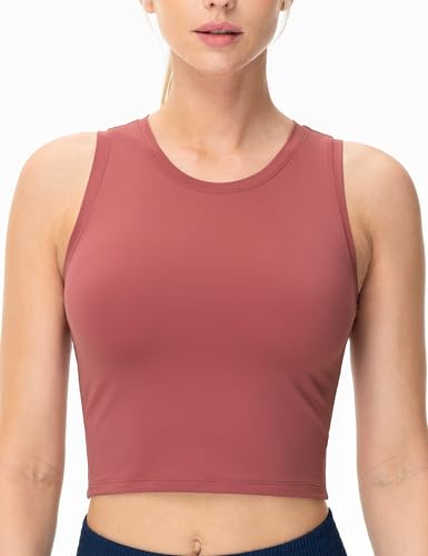 THE GYM PEOPLE Women's Workout Crop Tops Yoga Athletic Sleeveless Shirts