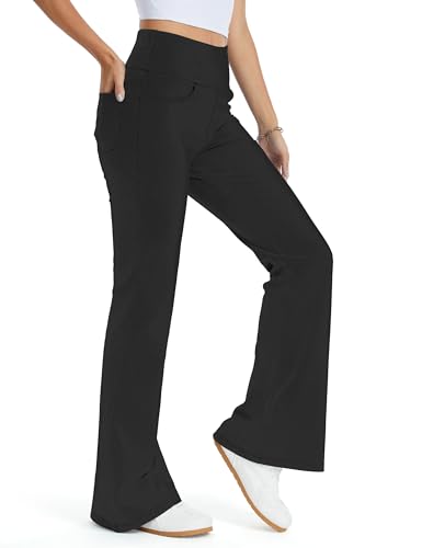 THE GYM PEOPLE Women's High Waisted Bell Bottom Jean Pants Flare Jeggings