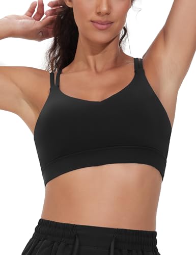 THE GYM PEOPLE Women Wirefree Spaghetti Straps Sports Bra Medium Support