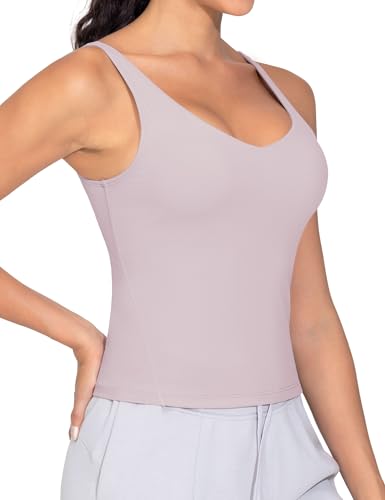 THE GYM PEOPLE Women's Longline Sports Bra Wirefree Workout Yoga Tank Top