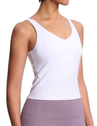 THE GYM PEOPLE Women's Longline Sports Bra Wirefree Workout Yoga Tank Top
