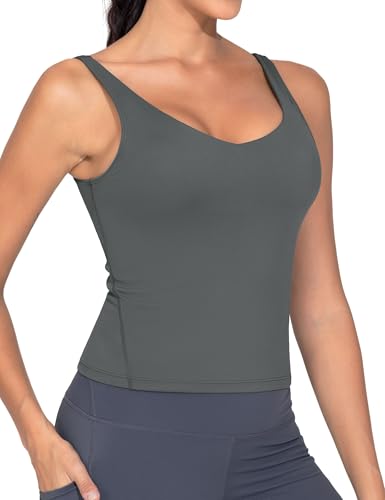 THE GYM PEOPLE Women's Longline Sports Bra Wirefree Workout Yoga Tank Top