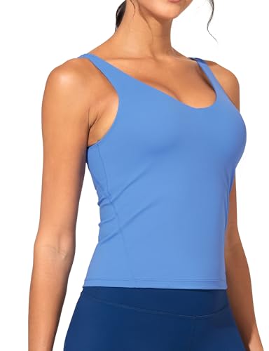 THE GYM PEOPLE Women's Longline Sports Bra Wirefree Workout Yoga Tank Top
