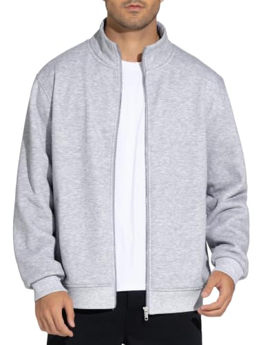THE GYM PEOPLE Men's Zip Up Workout Sweatshirts Fleece Mock Neck Gym Jacket