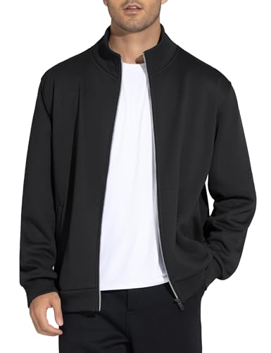 THE GYM PEOPLE Men's Zip Up Workout Sweatshirts Fleece Mock Neck Gym Jacket