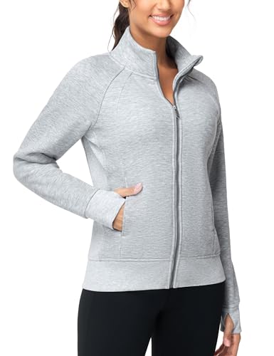 THE GYM PEOPLE Women Full Zip Up Sweatshirts Fleece Jackets Stand Collar