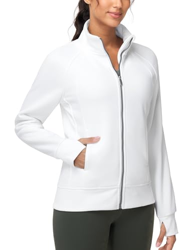 THE GYM PEOPLE Women Full Zip Up Sweatshirts Fleece Jackets Stand Collar