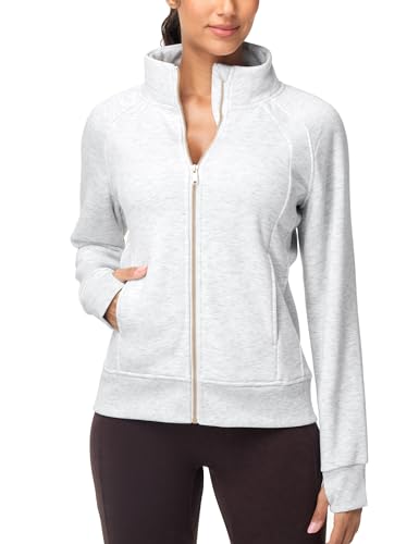 THE GYM PEOPLE Women Full Zip Up Sweatshirts Fleece Jackets Stand Collar