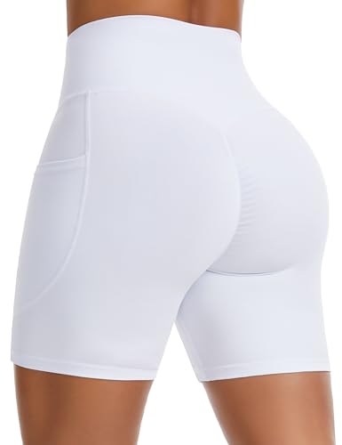 THE GYM PEOPLE Women's Butt Lifting Yoga Shorts High Waist Workout Shorts