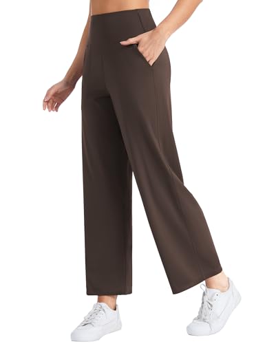 THE GYM PEOPLE Women's Wide Leg Yoga Pants High Waist Lounge Dress Pants