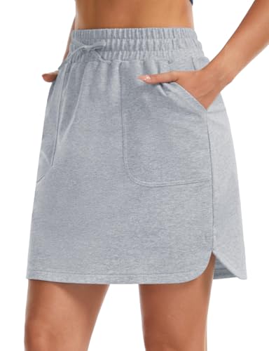 THE GYM PEOPLE Women's Sweat Skirts with Pockets Drawstring Athletic Skorts