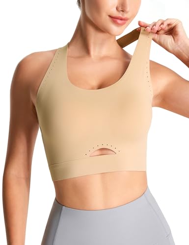 THE GYM PEOPLE Women's Cross Back Sports Bras Wireless Bra Padded Bralette