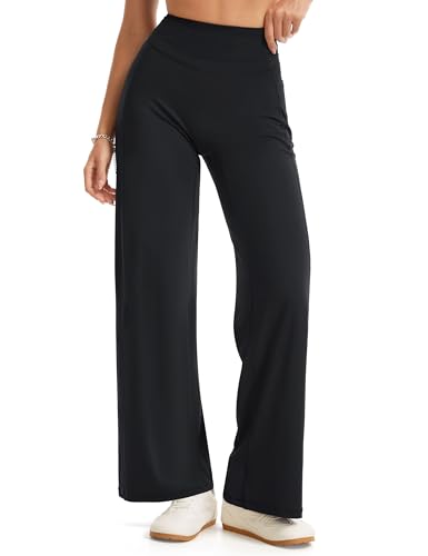 THE GYM PEOPLE Women's Butt Lifting Yoga Pants Wide Leg Workout Leggings