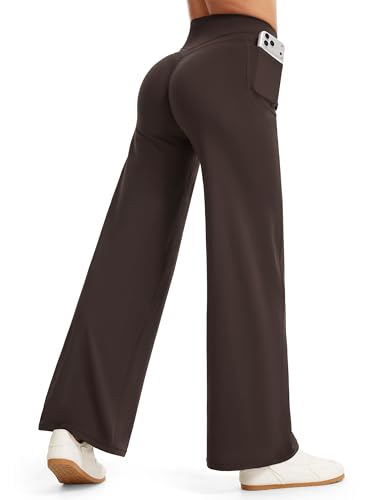 THE GYM PEOPLE Women's Butt Lifting Yoga Pants Wide Leg Workout Leggings